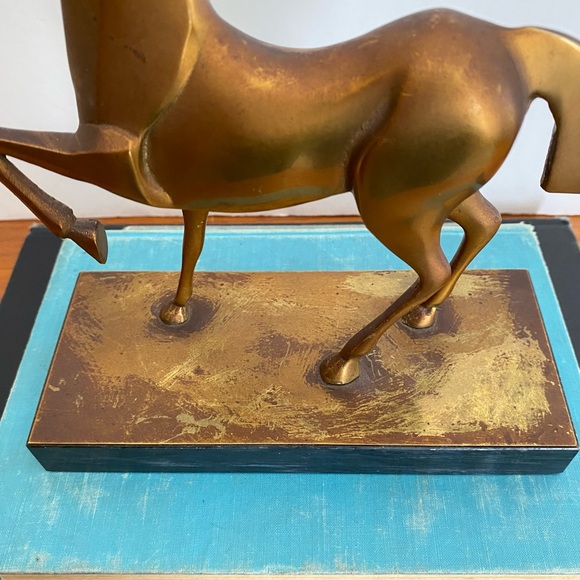 Vintage Etruscan Style Bronze Horse MCM Brass Horse Statue Equestrian Figurine - Picture 11 of 13